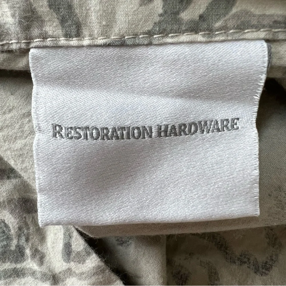 Restoration Hardware Antique Paisley Gray Print Euro Size Pillow Sham